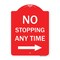 Signmission No Stopping Anytime W/ Arrow Right, Red & White Aluminum Sign, 18" x 24", RW-1824-23583 A-DES-RW-1824-23583 - alternate 1